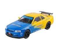 1:32 For SKYLINE GTR Sports Cars High Simulation Alloy Car Model Toys Diecast Toys For Kids Miniature Car ornaments models(Blue)