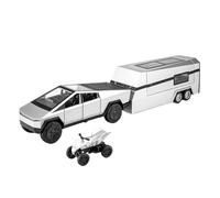 1 32 For Tesla Pickup Truck Model Sound And Light Pull-Back Toy Car Die-CastModelCollectionOrnaments Mini Replica Toys(White)
