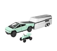 1 32 For Tesla Pickup Truck Model Sound And Light Pull-Back Toy Car Die-CastModelCollectionOrnaments Mini Replica Toys(Blue)