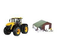 1:32 JCB 8330 Fastrac Tractor Toy, Collectable Farm Set Toy Tractors for Children, Toy Tractor & 1:32 Animal Farm Building Playset, 43139