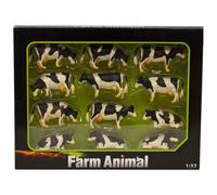 1:32 Kids Globe Farm Pack Of 12 Lying & Standing Cows - 132 Scale Set - cows kids globe 12 pack 132 scale set