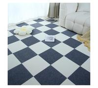 1-32PCS Self Adhesive Carpet Tile Peel Stick Soundproof Office Floor Sticker Splicing Square Mat(White and Dark Gray,30x30cm 12pcs)