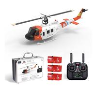 1/34 RC Helicopter, F07S UH-1 Huey 2.4G 6CH Brushless Direct Drive 6G Flybarless Plane Model with GPS Positioning for Altitude Hold and Adjustable Left/Right Throttle (RTF Version)