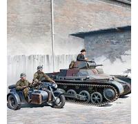 1:35 ACADEMY German Panzer I Ausf.B & Motorcycle Kit AC13556 Model