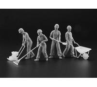 Hasegawa WM03 1/35 Construction Worker Set A Plastic Model Railway Accessory, Hobby, Model Building, Multicoloured