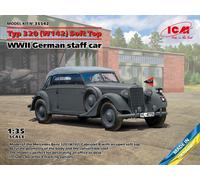 ICM - 1:35 Scale Model Kit - Typ 320 (W142) Cabriolet Soft Top WWII German Staff Car