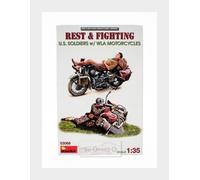 Miniart 53068 Rest & Fighting US Soldiers & Motorcycles Figures 1:25 Model Kit