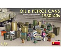 Miniart MIN35595 Oil & Petrol Cans 1930-40s Plastic Model kit, Various, grey