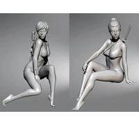 1/35 Sci-Fi Agent Female Soldier Resin Model Kit Unpainted and Unassembled Resin Model Parts (2 Persons) // I7S5-2