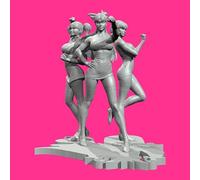 1/35 Sci-Fi Agent Female Soldier Resin Soldier Model Kit Unpainted Unassembled Resin Model (3 People) // T7S6z4