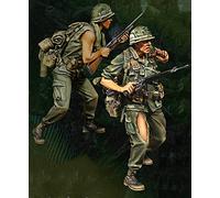 1/35 Vietnam War US Army Combat Resin Soldier Model Kit (2 Persons)/Unassembled and Unpainted Miniature Kit/XH-5923 Goodmoel