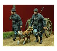 1/35 WWI Belgian Infantry Resin Soldier Model Kit (2 Person, w/Dog Cart)/Unassembled and Unpainted Soldier Miniature Kit/Tx-3085 Goodmoel