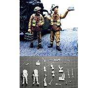 1/35 WWII British Soldier Resin Model Kit Unpainted and Unassembled Resin Model Parts (2 Persons) // 7Si5i-8