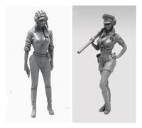 1/35 WWII Female Soldier Resin Figure Model Kit Unpainted and Unassembled Resin Model Parts (2 Persons) // jx7o-8