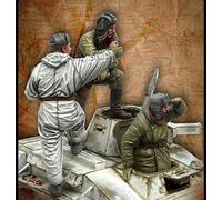 1/35 WWII Soviet Tank Crew Resin Figure (3 People, No Tank) / Unassembled and Unpainted Soldier Miniature Kit/Hs-6847 Goodmoel