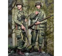 1/35 WWII US 101st Airborne Corps Resin Model Soldier Kit (2 Persons) / Unassembled and Unpainted Miniature Kit/Ja-9041 Goodmoel