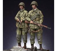 1/35 WWII US 101st Division Paratroopers Resin Model Soldier Kit (2 Persons) / Unassembled and Unpainted Soldier Miniature Kit/Ja-7956 Goodmoel