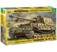 Zvezda 3653 500783653-1:35 Sd. Kfz.184 Ferdinand Tiger, model building, building kit, stand model making, hobby, crafts, plastic kit, unpainted.