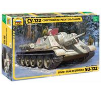 Zvezda 530003691 1:35 SU-122 Soviet Self-Propelled Howitzer, Model Kit, Plastic Kit, Assembly Kit, Detailed Replica, Multi-Coloured