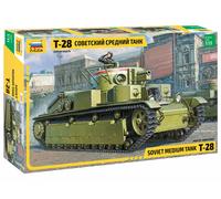 Zvezda Tank Model Kit T-28 (3694) – 1:35 Plastic Assembly Kit, Grey, for Beginners