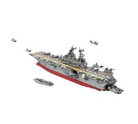 1:350 Scale Wasp-Class Amphibious Assault Ship Model - 4049PCS Building Set with 20 Aircraft & Boats, Highly Detailed, Compatible with Major Brands, Perfect for Military Model Enthusiasts & Teens 16+