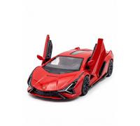 1:36 Scale Lamborghini Lightning Red Supercar with Opening Doors 、Pull Back Action、Metal Die-Cast Model Car, Children's Toy Gift