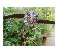 1.37m Flying Owl Balancer Garden Stake Wind Spinner Brown Metal Ornament