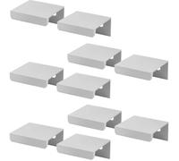 1.38 Inch Finger Pull 10Pcs, 0.63 Inch Hole Centers, Aluminum Alloy, Silver
