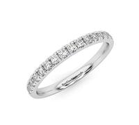 1/3Ct Round Diamond Micro Pave Set Half Eternity Ring in 9k White Gold Size I