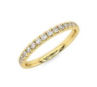 1/3Ct Round Diamond Micro Pave Set Half Eternity Ring in 9k Yellow Gold Size L