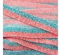 1.3kg Yummy Gummy Super Sour Belts - Strawberry & Raspberry Flavour - Vegan & Halal Certified - Fizzy Sour Candy Tub - Party Sweets, Pick & Mix, Gift Jar