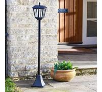 1.3m Black Steel Solar Powered Victorian Style Lamp Post Marco Paul Black One Size