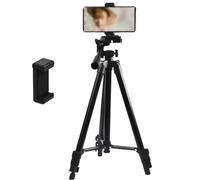 1.3m Mobile Phone Tripod 3D Pan/Tilt Tripod, Aluminum Alloy Phone Tripod, Photography Selfie Video Stand Tripod with Mobile Phone Clip