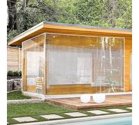 1.3m x 3.2m Heavy-Duty Waterproof Clear Tarpaulin - Reinforced Transparent Tarp Cover with Eyelets for Outdoor Camping Garden Balcony Chicken Run & Roof Protection