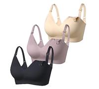 1/3PACK Full Bust Seamless Nursing Maternity Bras M-XXL/70B-95C with Extra Bralette Extenders Solid Sports Bra-Padded Wireless Support Removable Breastfeeding Comfort Smooth Pregnancy Underwear Sales