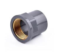 1/3Pcs 20~32mm to 1/2~1 Inch Grey PVC Copper Female Thread Pipe Socket Straight Garden Irrigation Water Supply Tube Joints(Inch 3I4 to 32mm,1Pc)