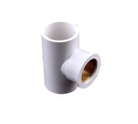 1/3Pcs 20~32mm to 1/2~1 Inch White PVC Pipe Connector Copper Female Thread Tee Garden Irrigation Water Water Supply Tube Joints(Inch 3I4 to 32mm,1Pc)