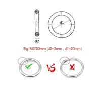 1-3Pcs 304 Stainless Steel Solid Seamless Heavy Duty Welded Round Rings for Rigging Marine Boat Hammock Yoga Hanging Ring M3~M10(M10x50mm-(1Pcs))