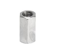 1-3pcs A2-70 304 Stainless Steel Hexagon Hex Extended Long Rod Coupling Nut M6 M8 M10 M12 M14 Tubular Connector Joint For Hard(50mm,M14 1PC)