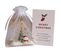 1-3Pcs Bags Bag Organza Bag With Golden Star Tree Small Drawstring Mesh White Xmas Decor Encouragement gift fabric Card,Funny Desk/Mantel/Farmhouse appreciation and gift cards give Kids Gift b