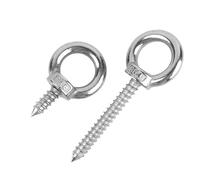 1~3pcs M4M5M6M8M10M12 304 Stainless Steel Lifting Eye Bolt Round Ring Hooks Self Tapping Wood Screws Nut Screw Bolts(M6x100mm 1pcs)