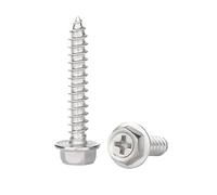 1/3pcs M6 M8 M10 304 Stainless Steel Self-Tapping Screw Cross Hexagonal Flange Cross Head Screws Wood Nail(25mm,M8-1pcs)