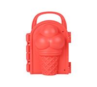 1/3Pcs Winter Snow Moulds Tool Kit for Kids with Handle for Snow Sculpture Maker Shapes for Kids Winter Outdoor Beach Toy, Ice-Cream Snow Castle Maker, Sand Castle Moulds for Kids (Red)