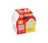 (1) 3PK DOUBLE SIDED ADHESIVE STICKY TAPE EXTRA STRONG BONDING 24mm x 10m