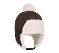 1-3Y Baby Winter Plush Hats Infant Ski Cap with Pompom & Earflap Warmer Windproof Beanies Caps Fleece-Lined Trapper Pilot Hat for Kids Toddler Girl Boy (Brown)