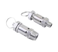 1/4" 1/2" BSPT Male 0.5-2 2-6 6-10 Bar Adustable 304 316 Stainless Sanitary Spring Pressure Relief Safety Valve Air Compressor(1/2",BSPT_SS304_2-6 BAR)