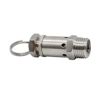 1/4 "1/2 "BSPT NPT Male Thread 1-10 Bar Exhaust 304 Stainless Steel Sanitary Mini Spring Safety Valve for Air Compressors(1/2",NPT_1 BAR Fixed)