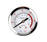 1/4"/1/8" Thread Air Pressure Gauge Dial-Type Male Threaded Round Compressor Range 0-180psi 0-12 Pressure