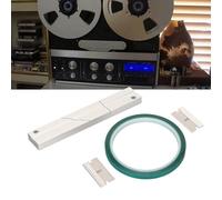 1/4 10 Inch Tape Splicing Set, Leader Tape Connection Plate Adjustable Length 2 Cutting Blades Splicing Block Kit for Universal Tape and Reel Recorders