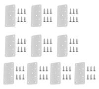 1/4/10 Pcs Cabinet Hinge Repair Plate Cupboard Door Hinges Fixing Plate Cabinet Door Repairing Fixing Panel Furniture Hardware(4pcs Silver 3 Ab)